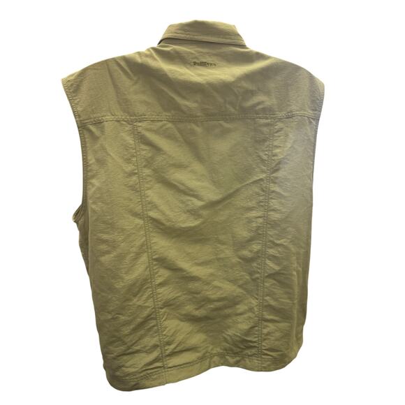 RUFF HEWN VTG Fishing Hunting Vest Mens L Tan Nylon Mesh Lined Outdoors Zip Snap - Picture 4 of 5